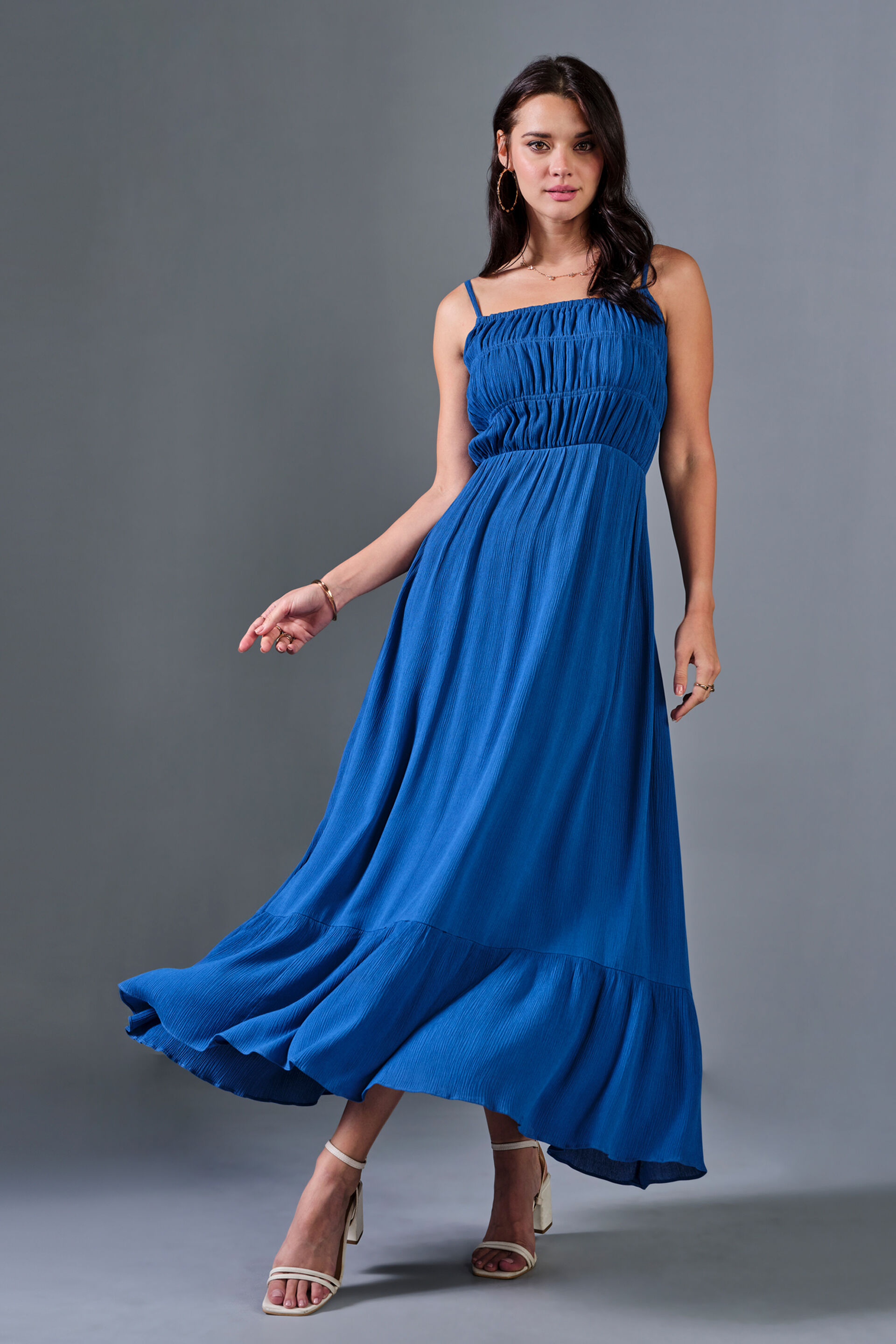 Buy our Cobalt Skies Viscose Maxi Dress online from ANDIndia SC S24AR058DRRC