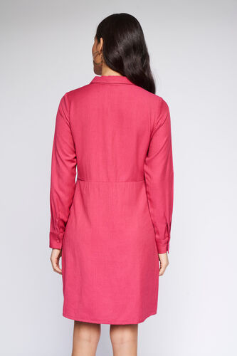 Pink Solid Straight Dress, Pink, image 5