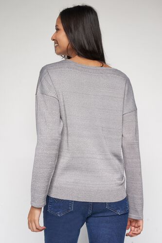 3 - Grey Self Design Sweater Top, image 3