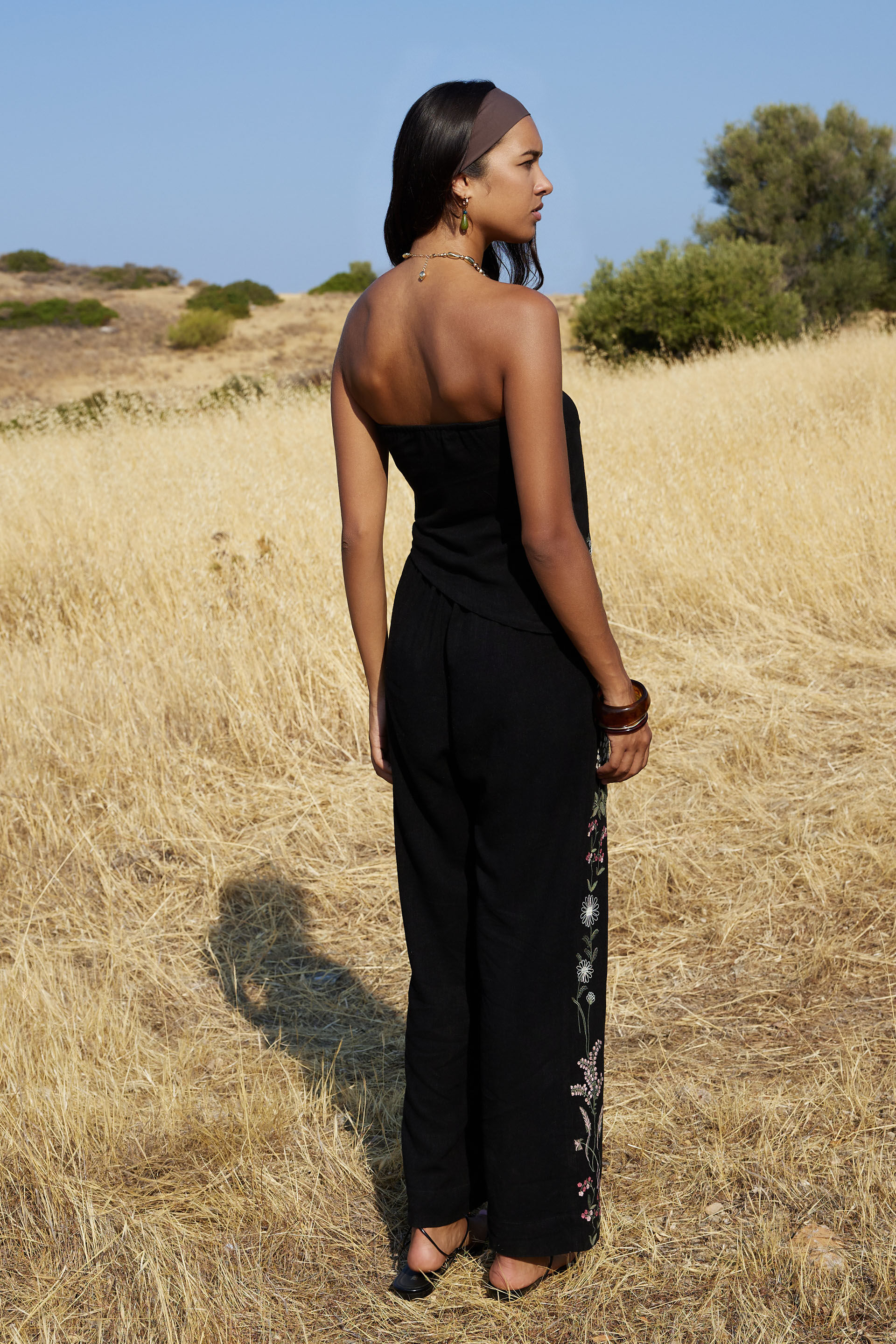 Rania Embroidered Co-ord Set, Black, image 2