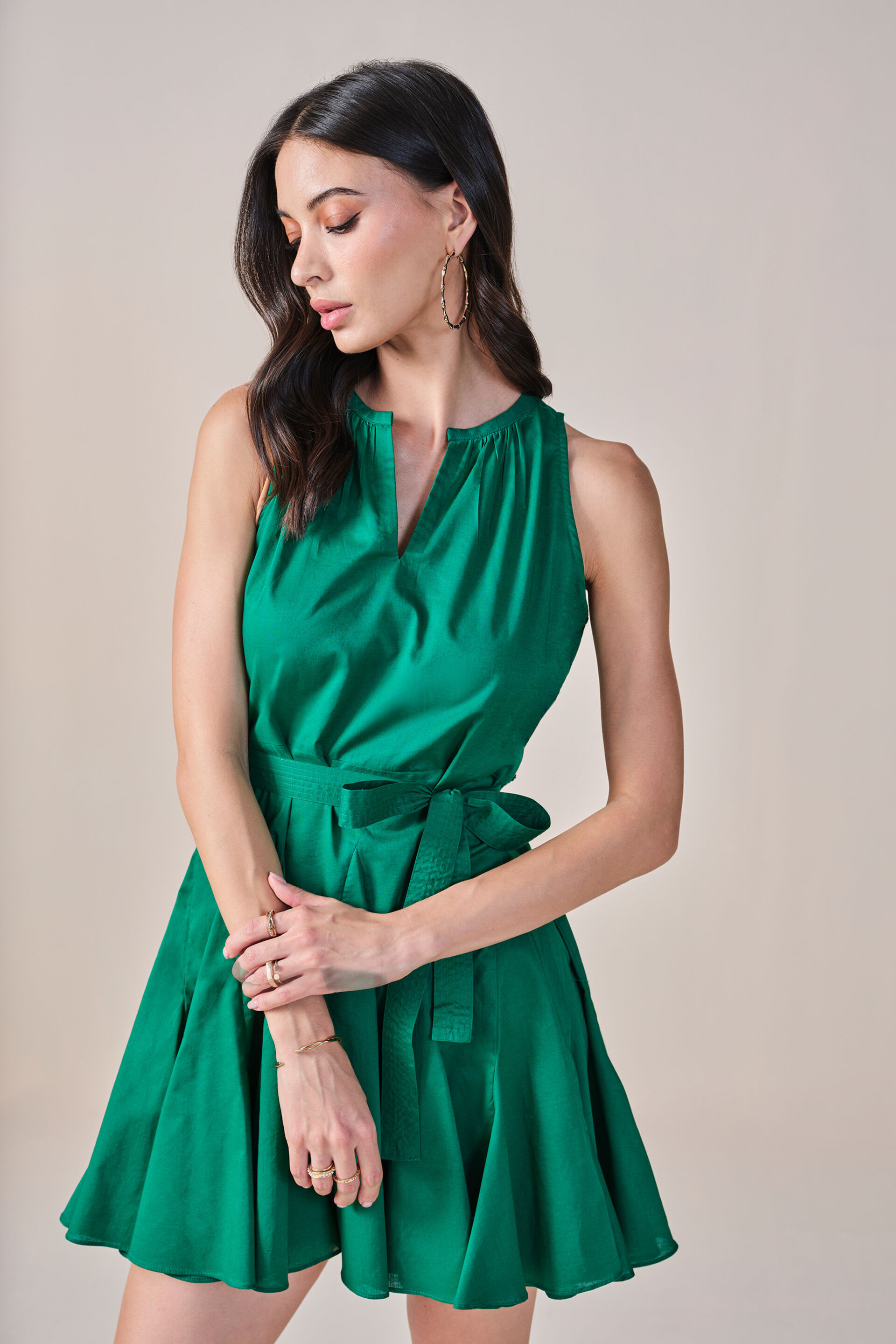 Sea&rsquo;s the Day Cotton Dress, Green, image 11