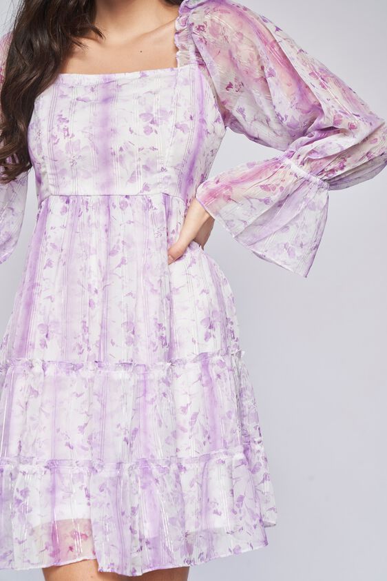 6 - Lilac Tie & Dye Flared Dress, image 6