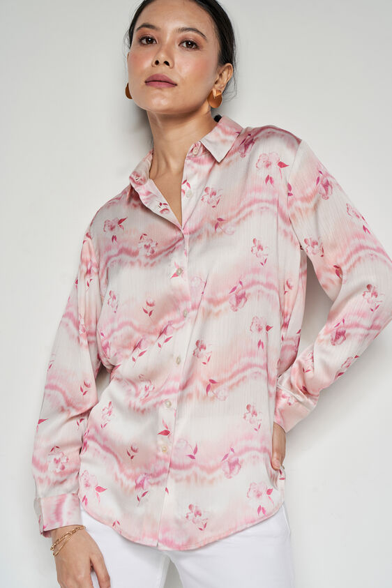 Rosy Shirt Style Top, Cream, image 1