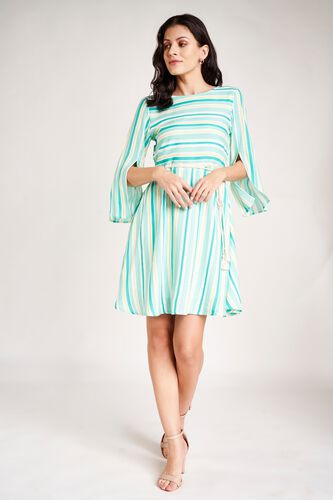 1 - Mint Stripes Knee Length Dress, image 1