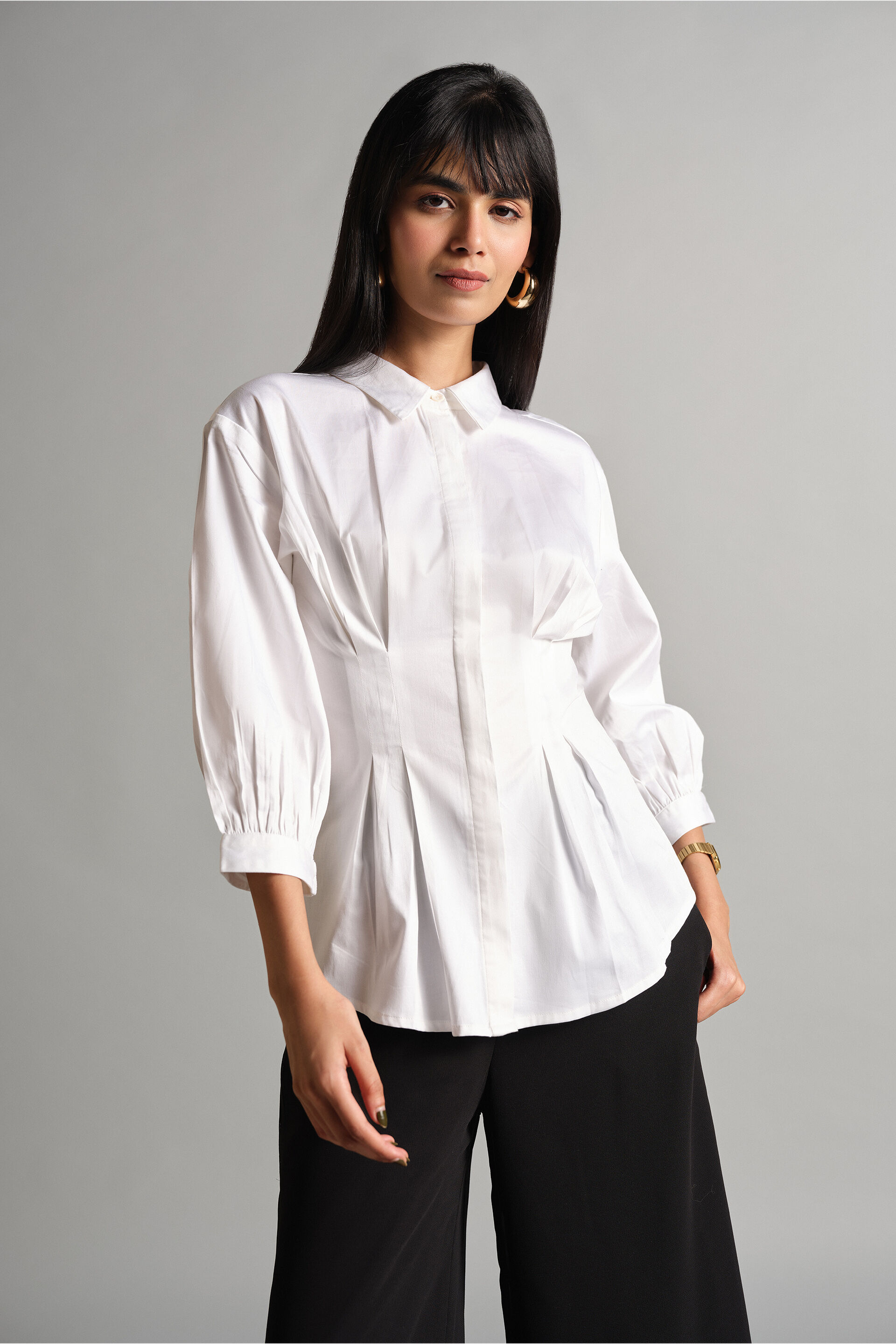 Summer Cinch Shirt, White, image 1