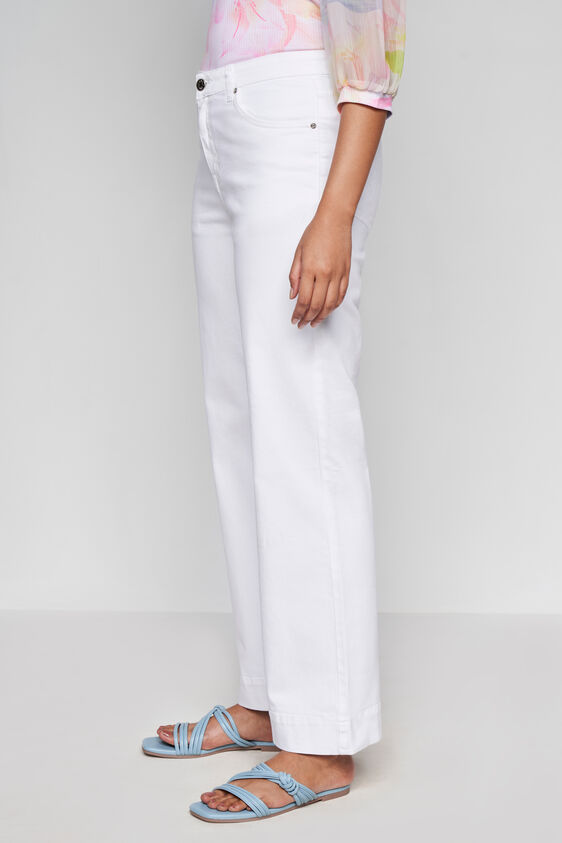 White Boot Cut Denim, White, image 3