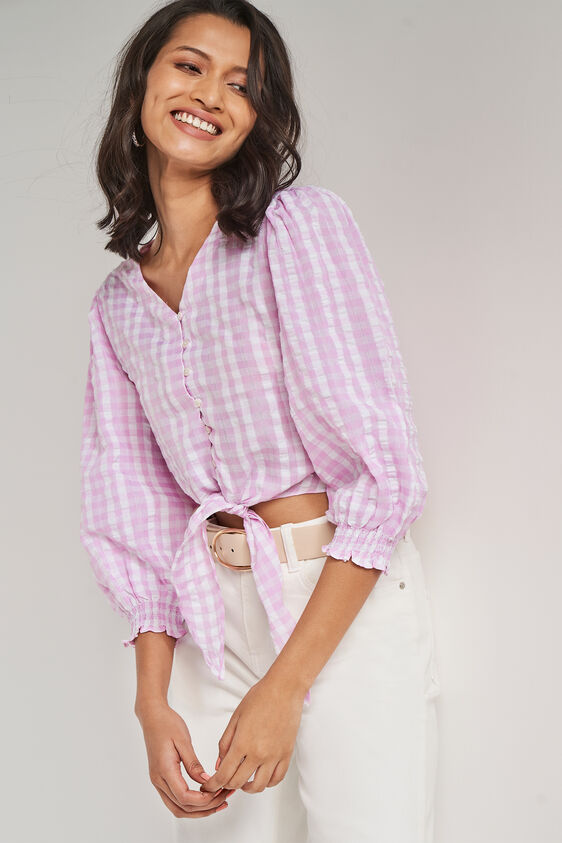 Pink And White Regular Length Straight Straight Top, Pink, image 5