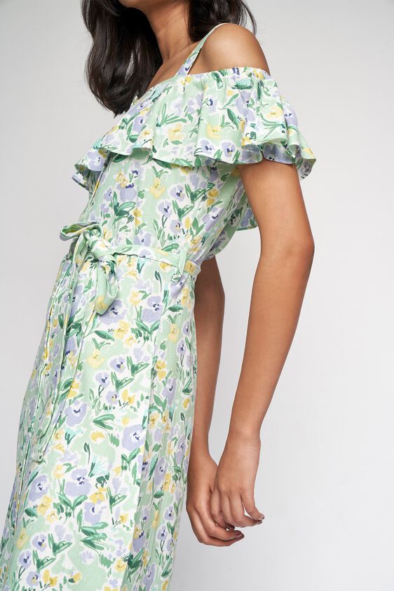6 - Sage Green Floral Wrap Dress, image 6