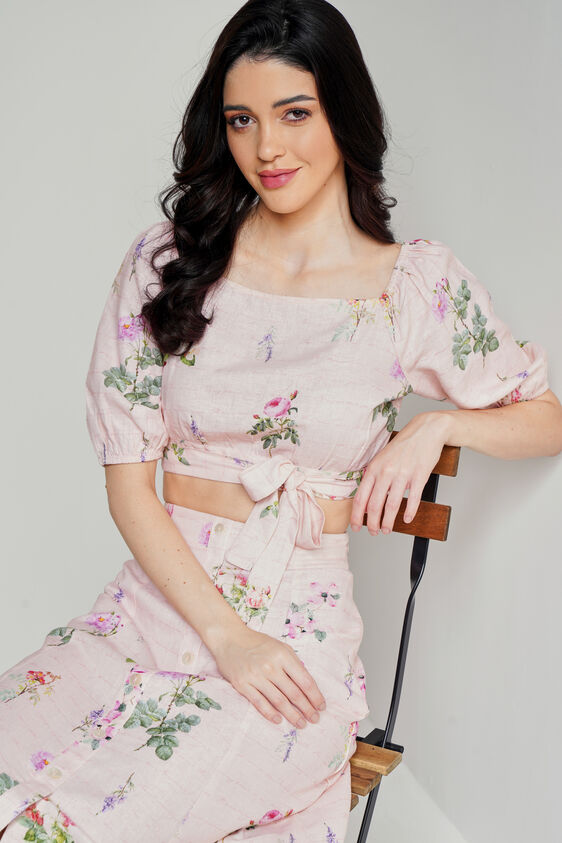 Pink Floral Flared Set-2, Pink, image 5
