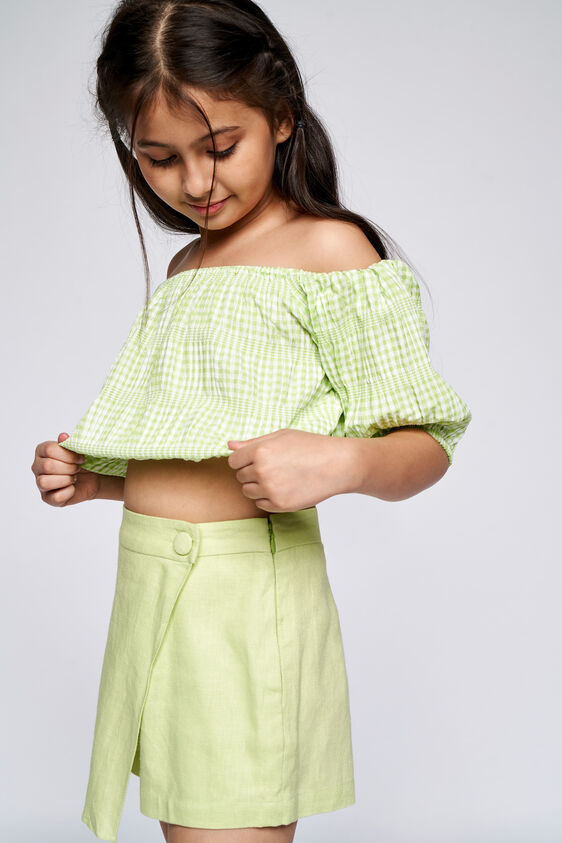 2 - Lime Green Checks Straight Top, image 2