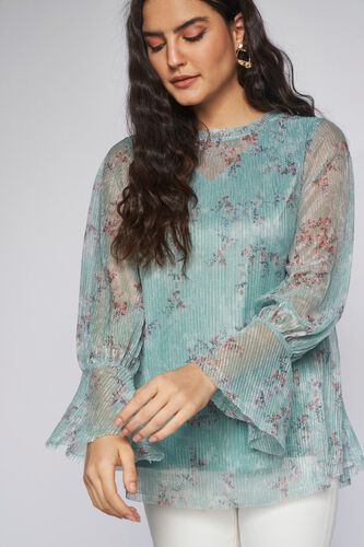 3 - Mint Floral Straight Top, image 3