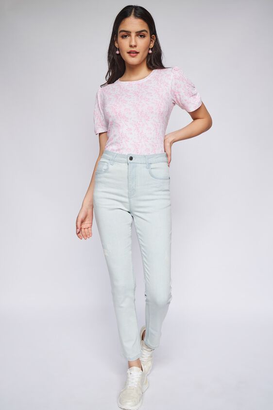 1 - Light Blue Solid Straight Bottom, image 1