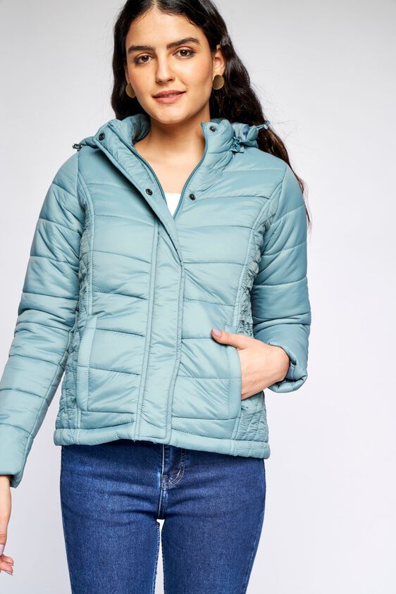 5 - Teal Solid Straight Jacket, image 5
