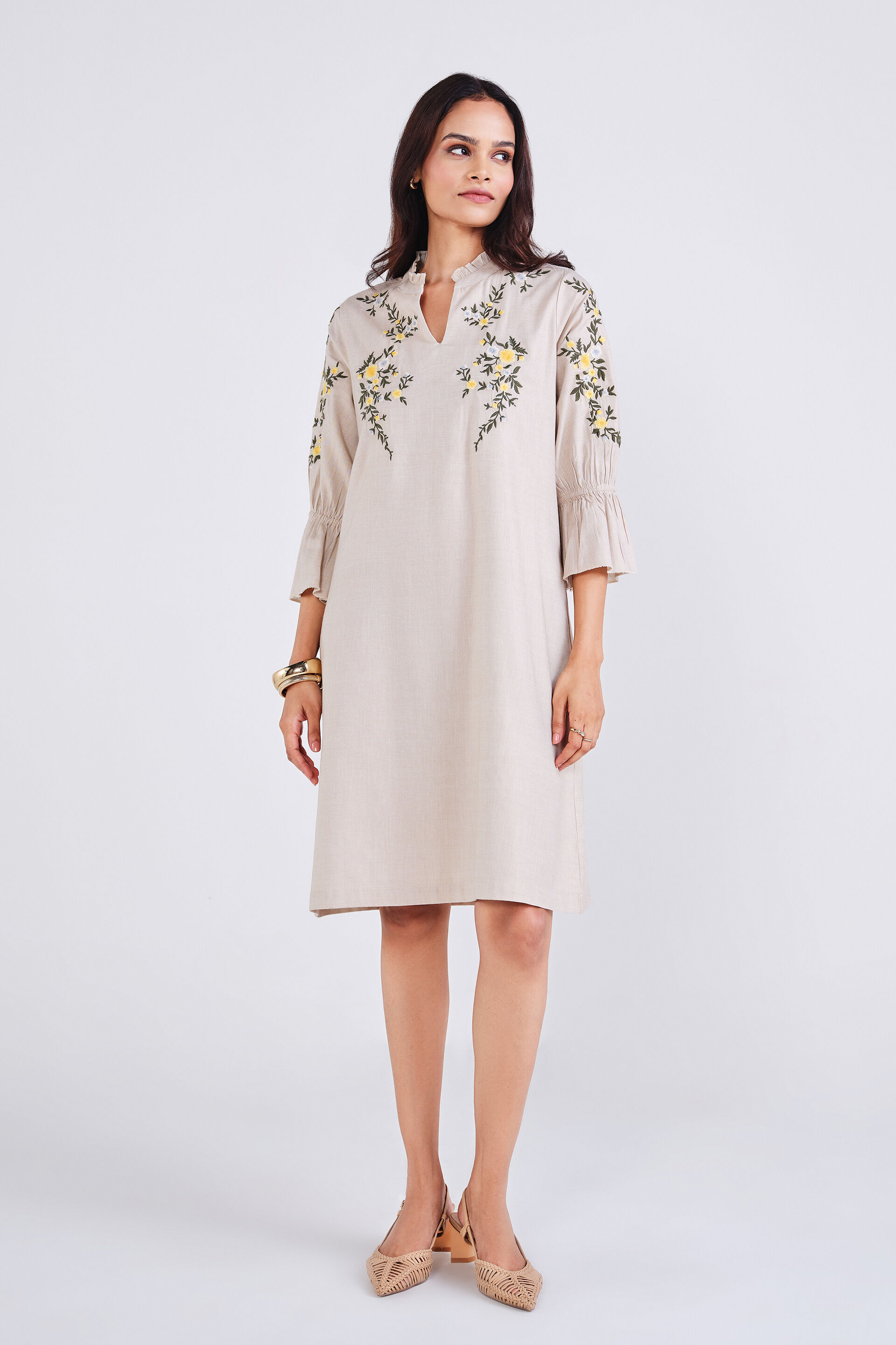Corva Dress, Beige, image 1