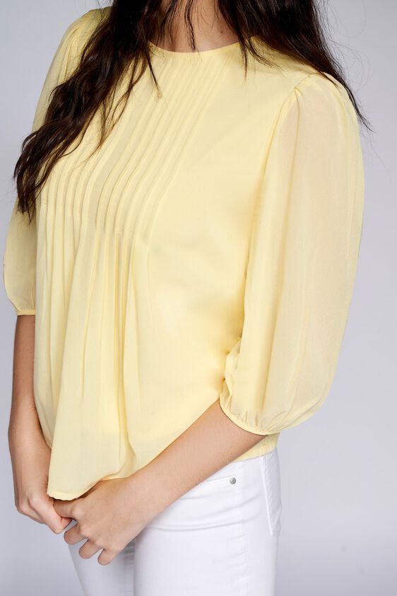 6 - Yellow Solid Blouson Top, image 6