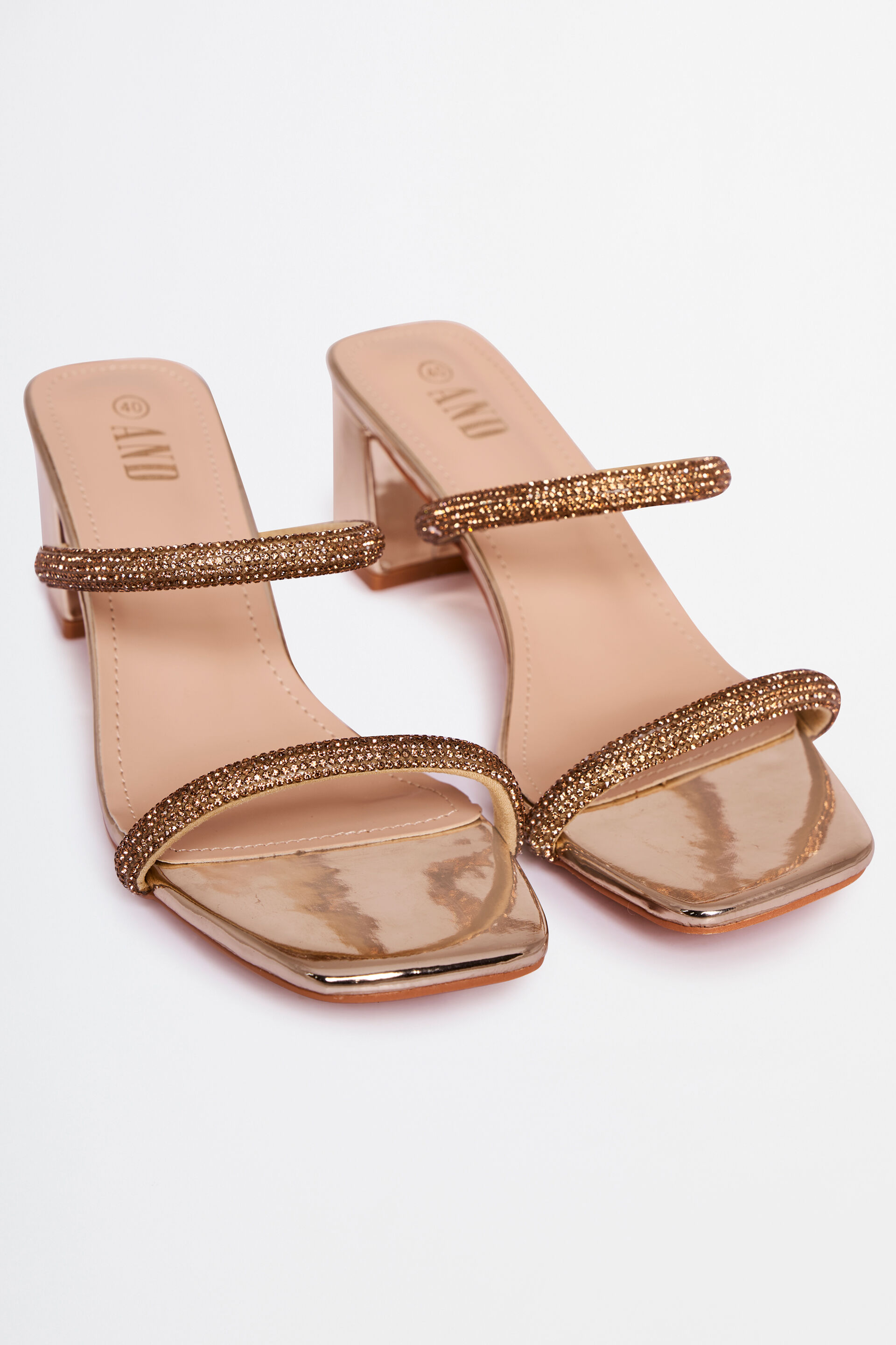 Gold high heel sandals evening store