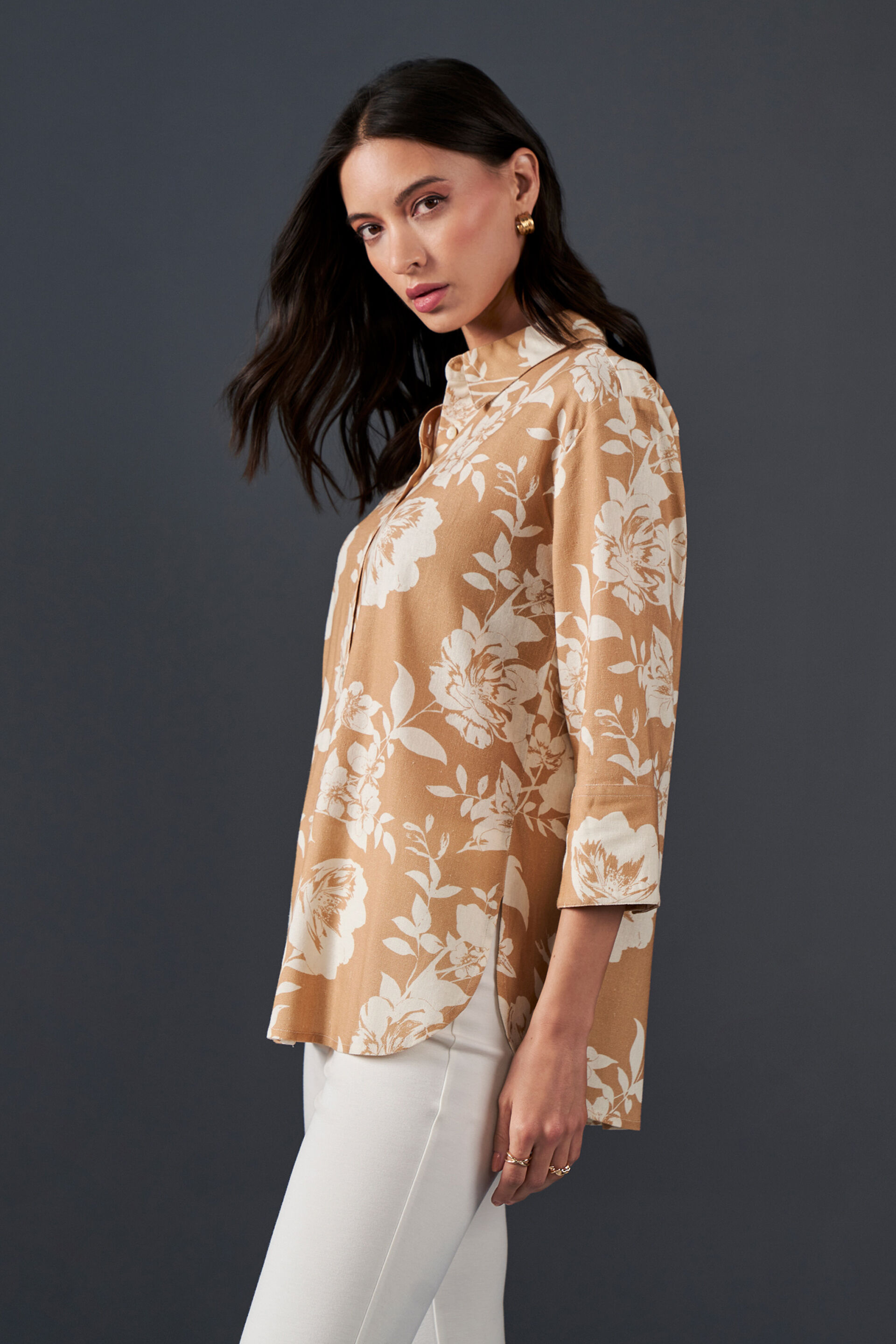 Sepia Garden Viscose Shirt, Beige, image 7
