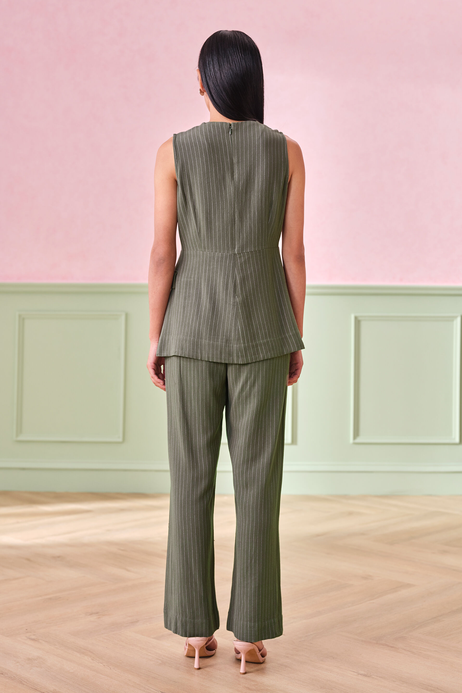 Tuscan Twin Linen Blend Two-Piece Set, Olive, image 5