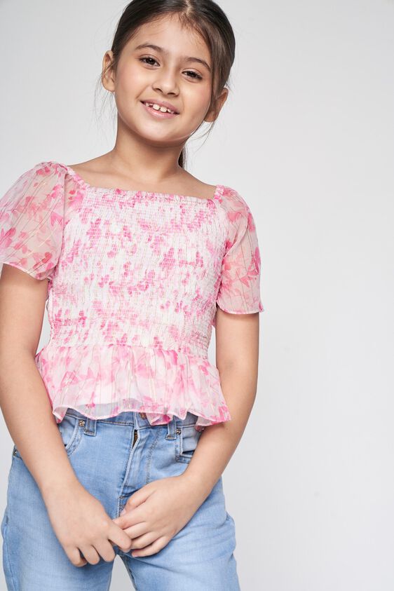 3 - Pink Floral Fit and Flare Top, image 3