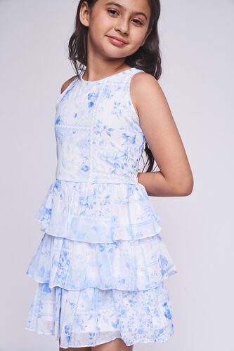 4 - Powder Blue Floral Flared Dress, image 4
