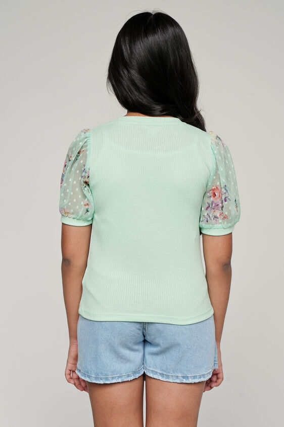 Mint Floral Straight Top, Mint, image 4