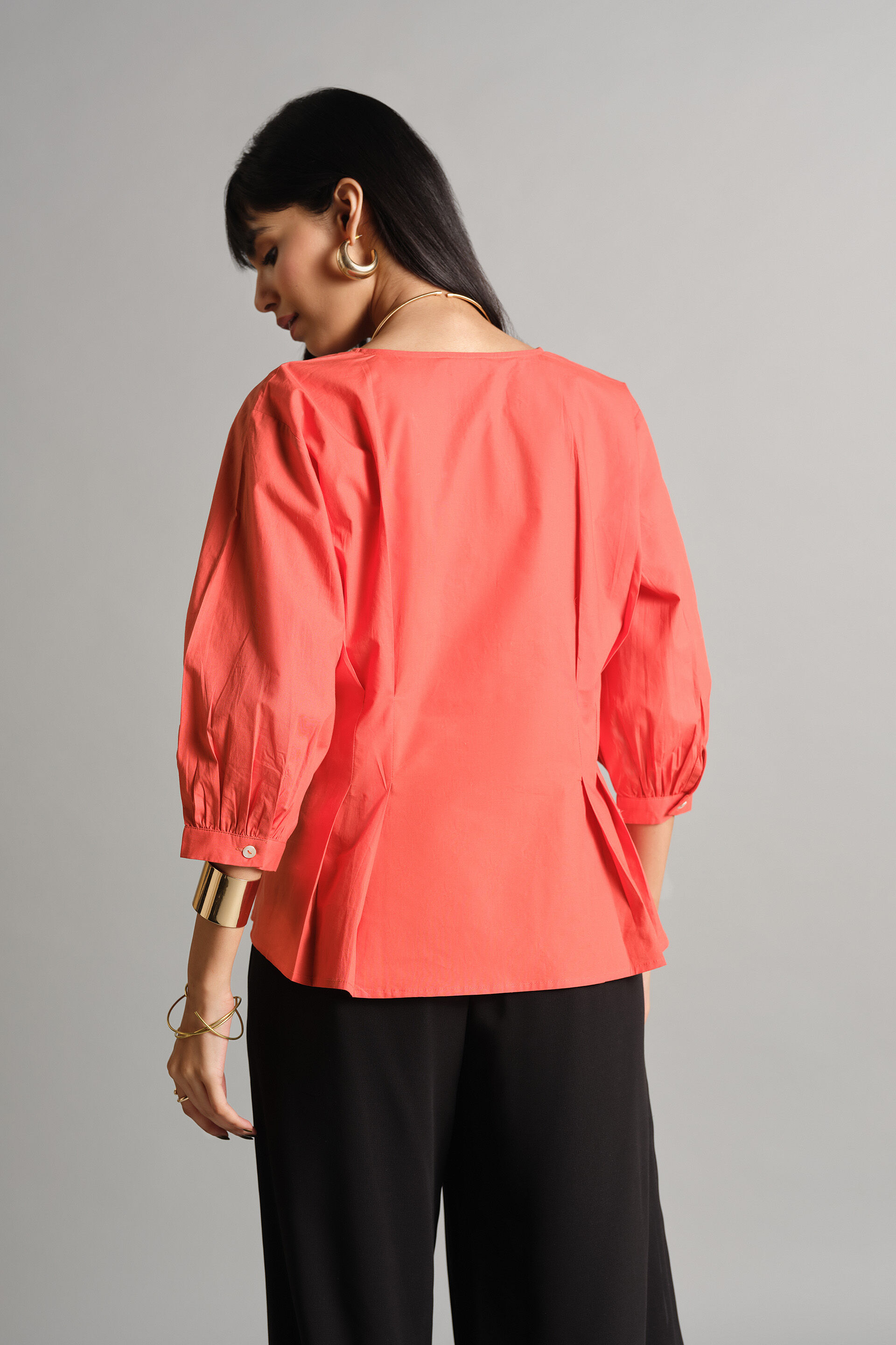 Orange Cinch Top, Orange, image 5