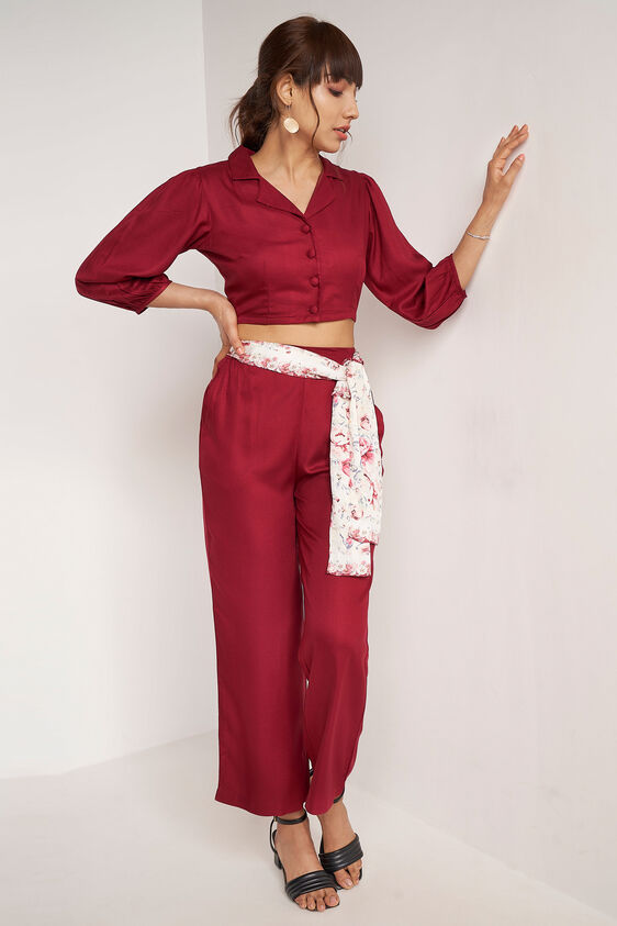 Wine Solid Cropped Trims Set, Wine, image 2