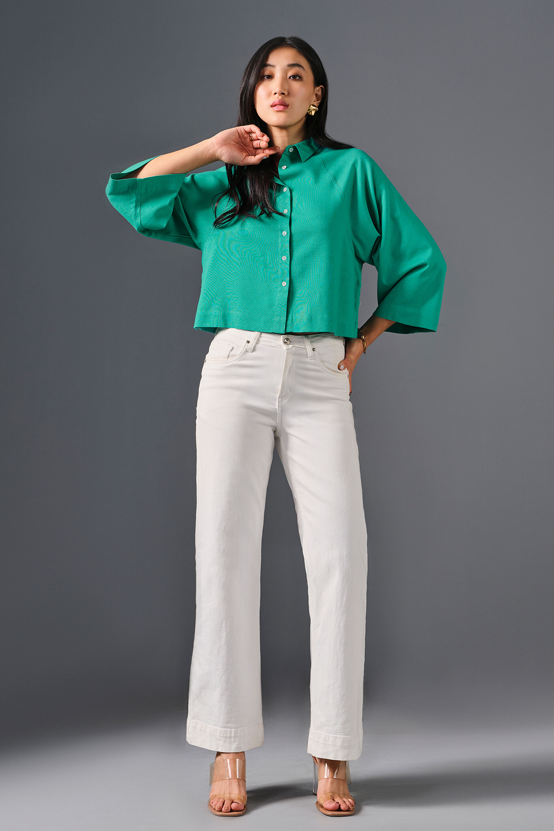 Sway Viscose Shirt, Turquoise, image 2