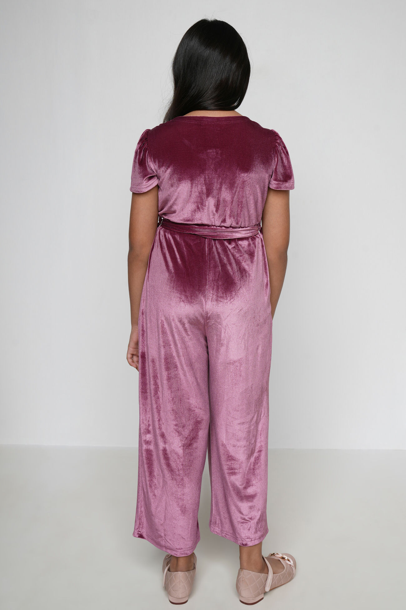 Rose Pink Solid Straight Jumpsuit, Rose Pink, image 3