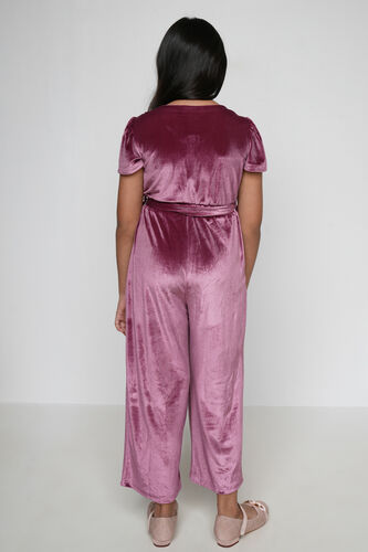Rose Pink Solid Straight Jumpsuit, Rose Pink, image 3