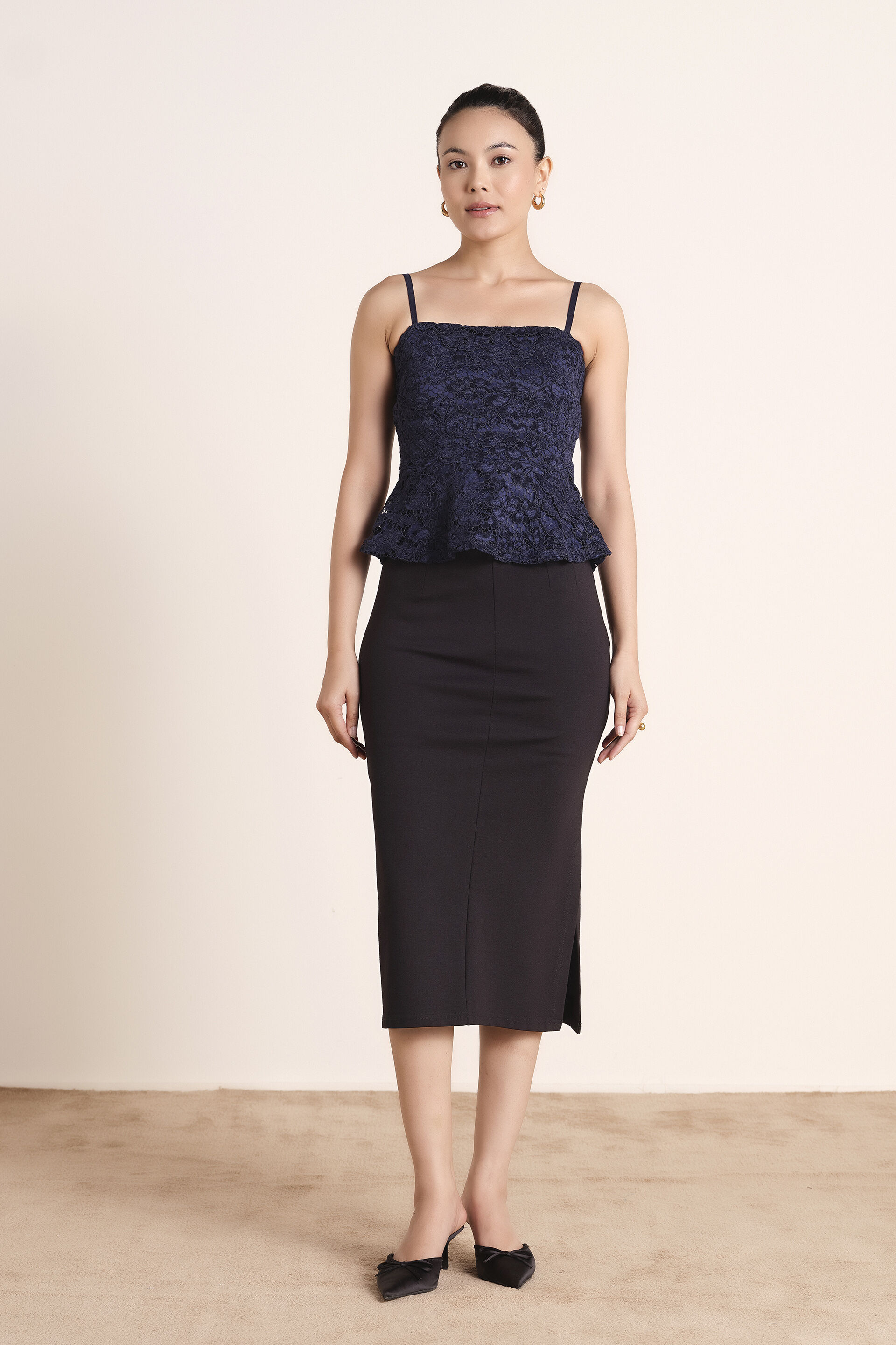 Navy Lisanne Lace Top, Navy, image 8