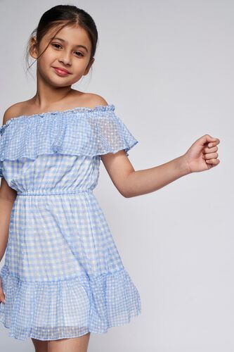 1 - Blue Checks Flounce Dress, image 1