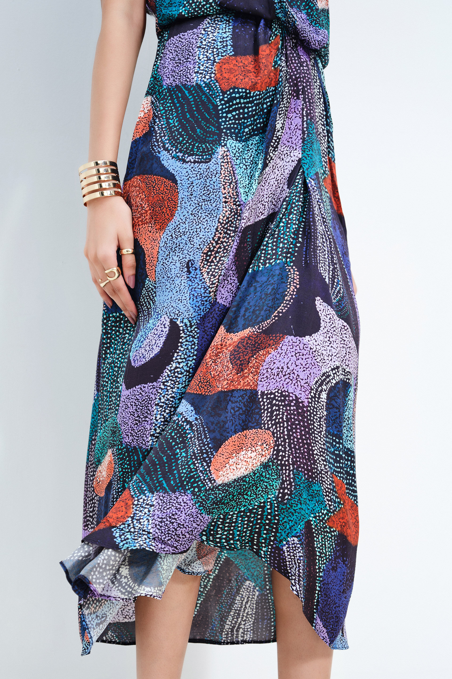 Blue Carnival Modal Dress, Blue, image 3