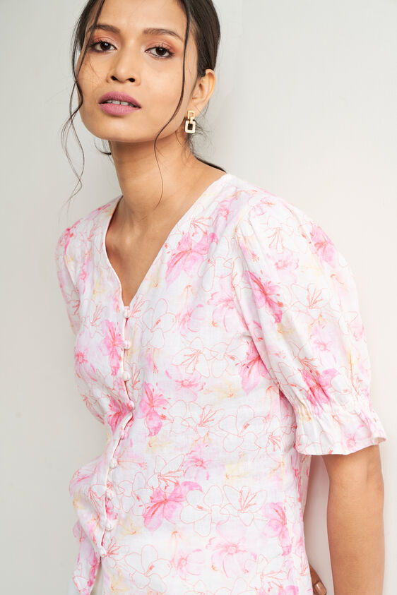 Multi Color Floral Straight Top, Multi Color, image 2