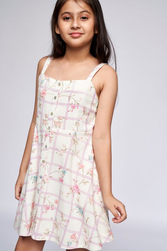 2 - White Floral Flared Dress, image 2