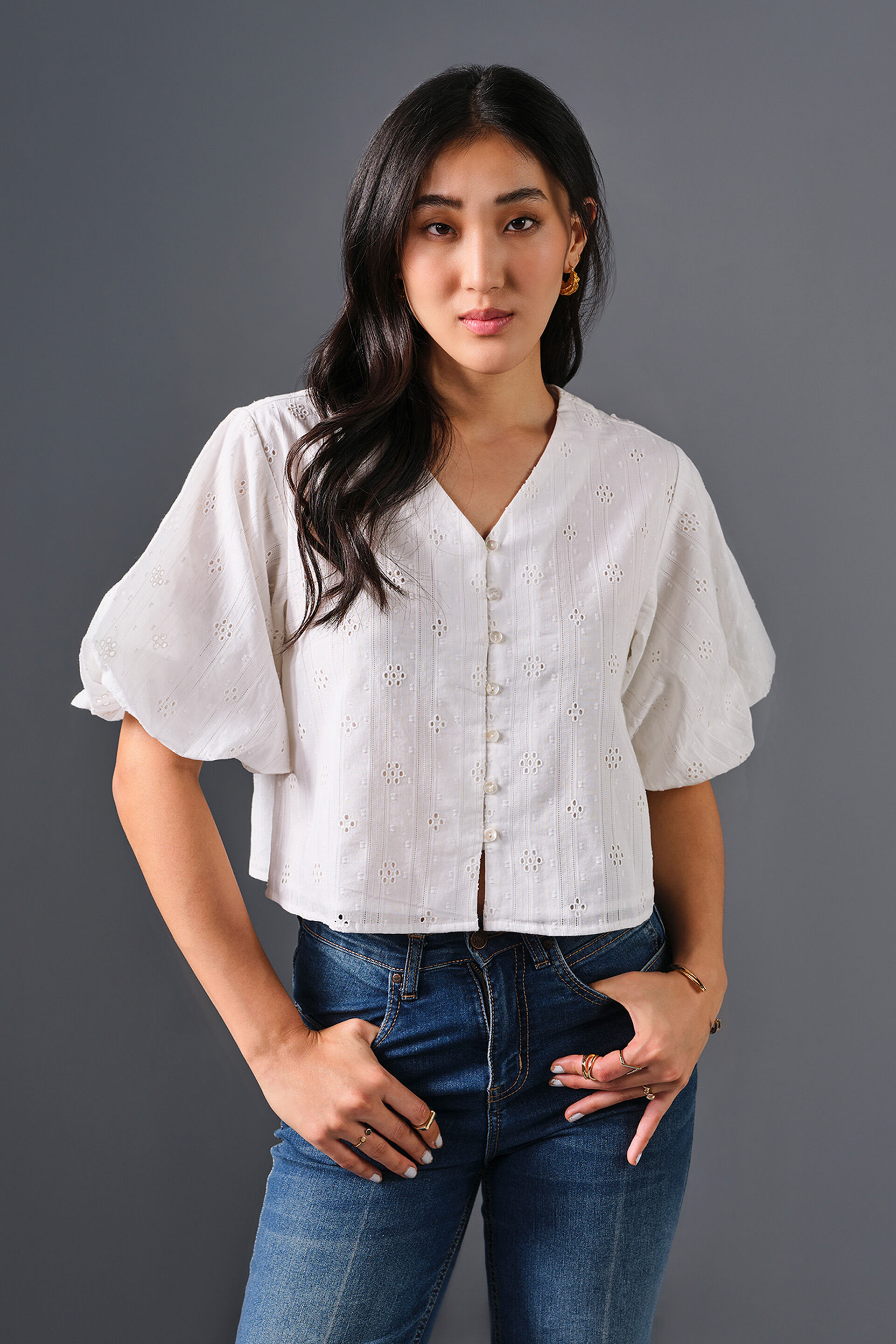 Ivory Cloud Top, White, image 1