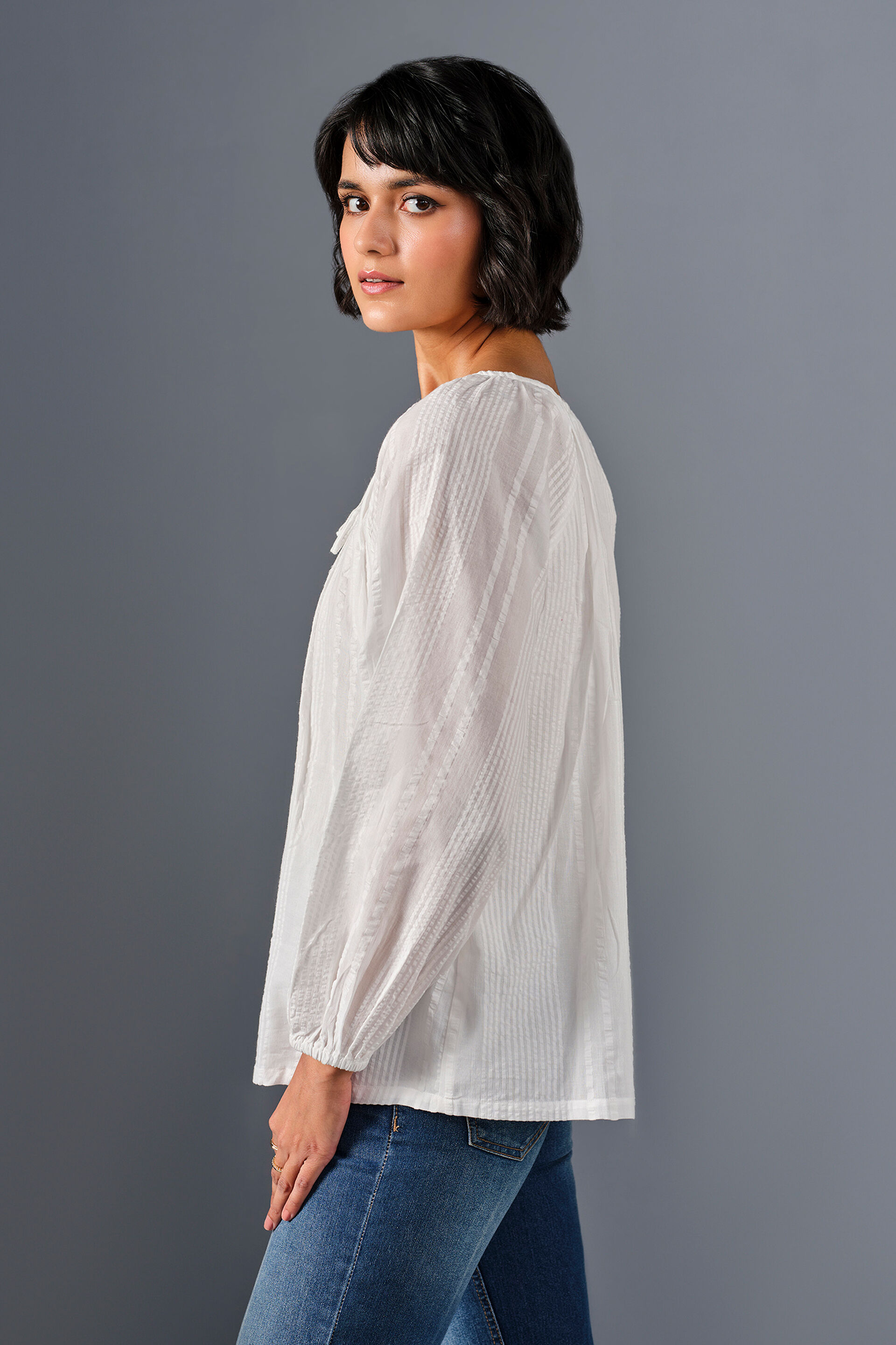Breezy Day Cotton Top, White, image 7