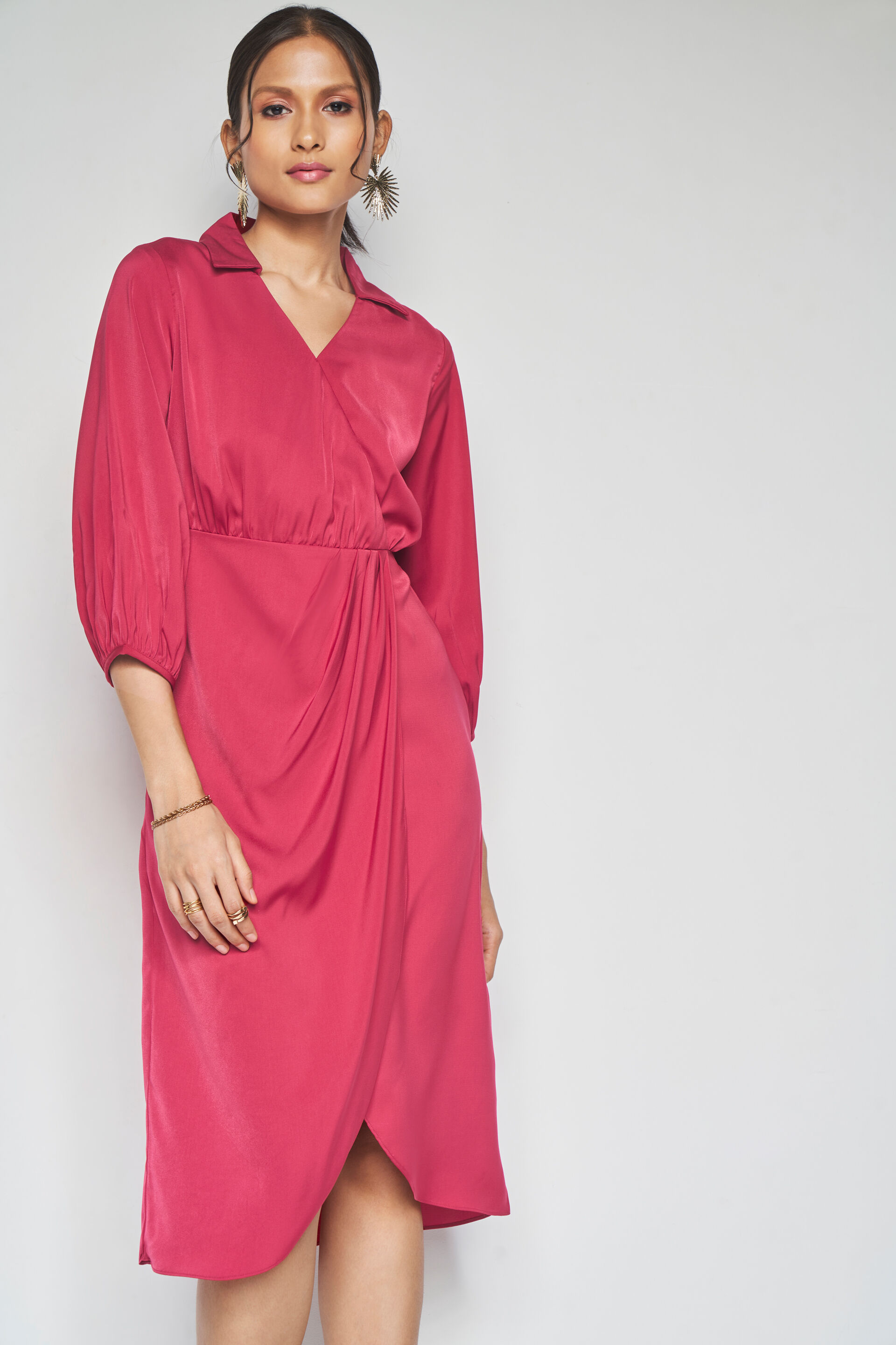 Heidi Midi Dress, Maroon, image 1