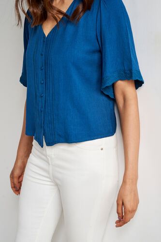 Teal Solid Curved Top, Teal, image 6