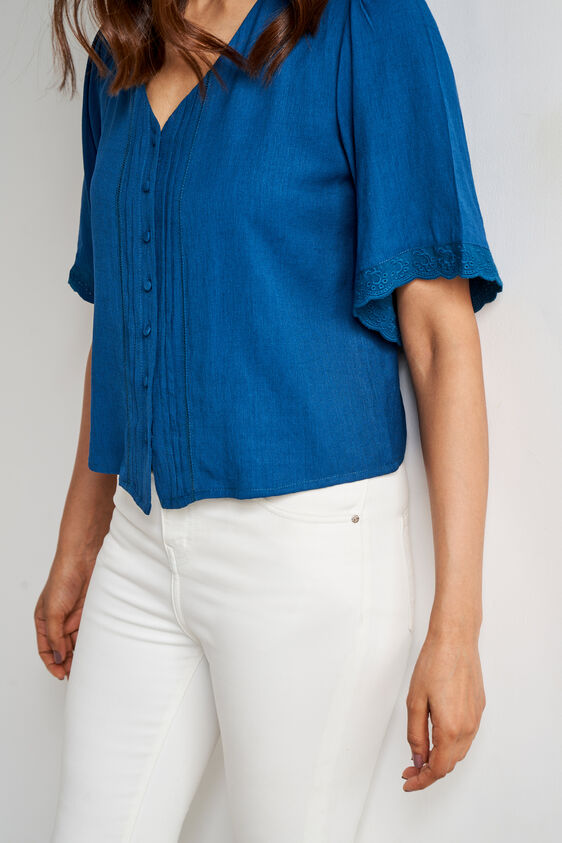 Teal Solid Curved Top, Teal, image 6
