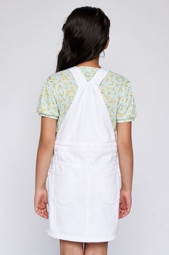 5 - White Solid Straight Dungaree, image 5