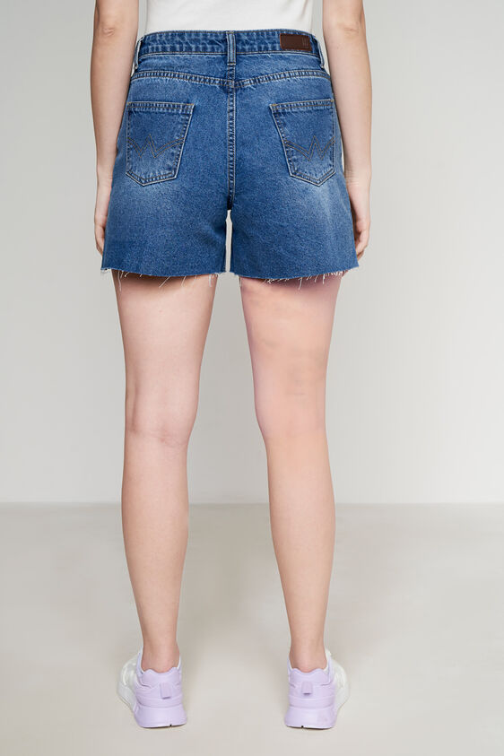 Medium Blue Solid Straight Shorts, Blue, image 3