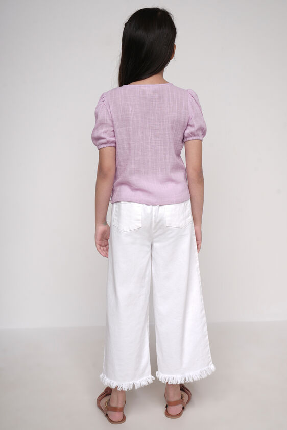 Lilac Solid Short Sleeves Top, Lilac, image 4