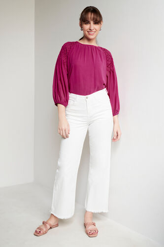 Pink Solid Straight Top, Pink, image 2