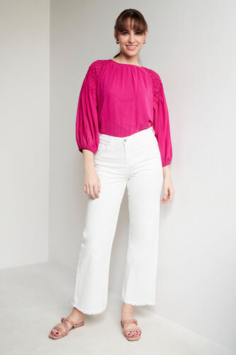 Pink Solid Straight Top, Pink, image 2