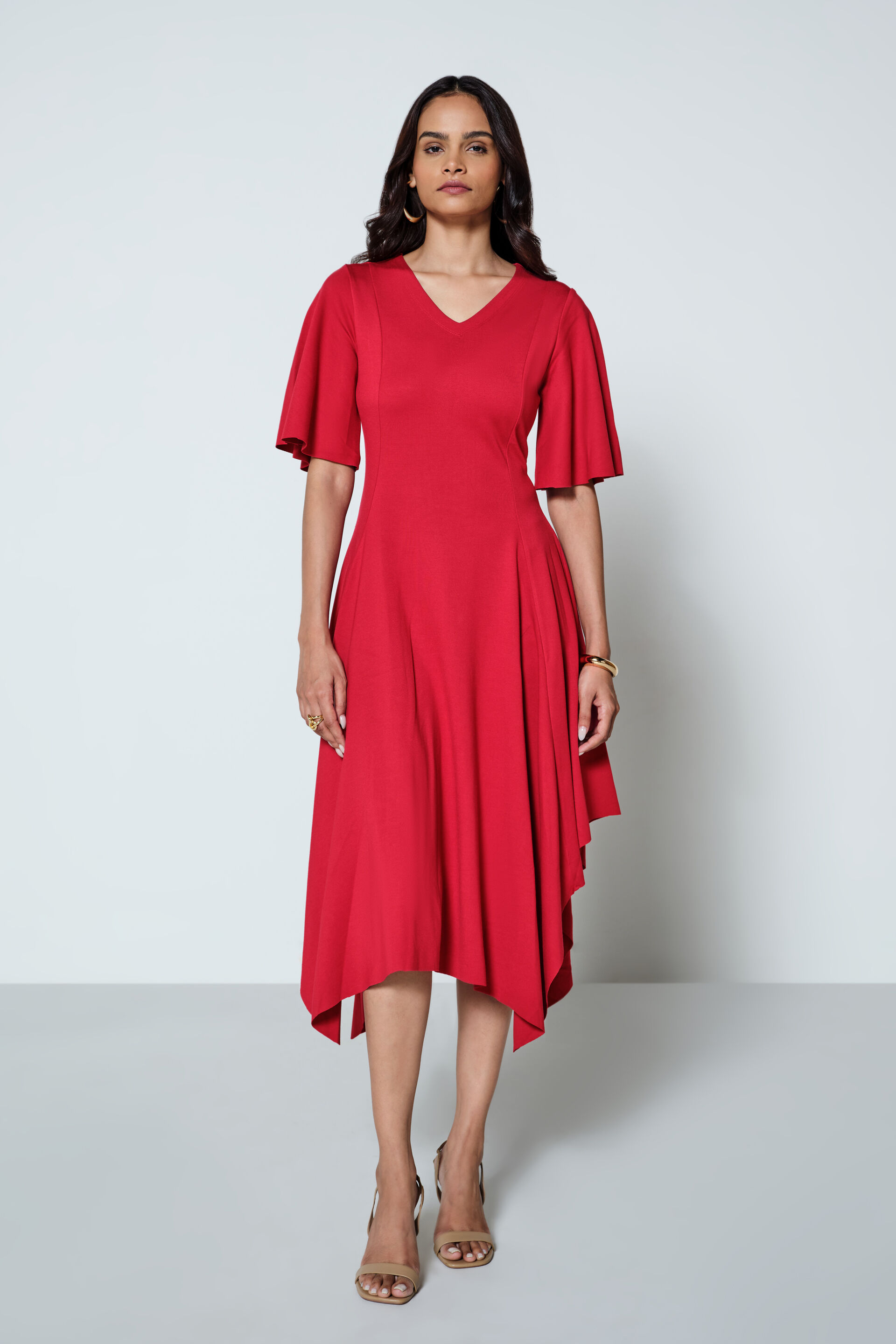 Celine Solid Red Dress, Red, image 1