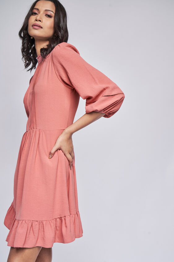 Flounce Dress, Peach, image 3
