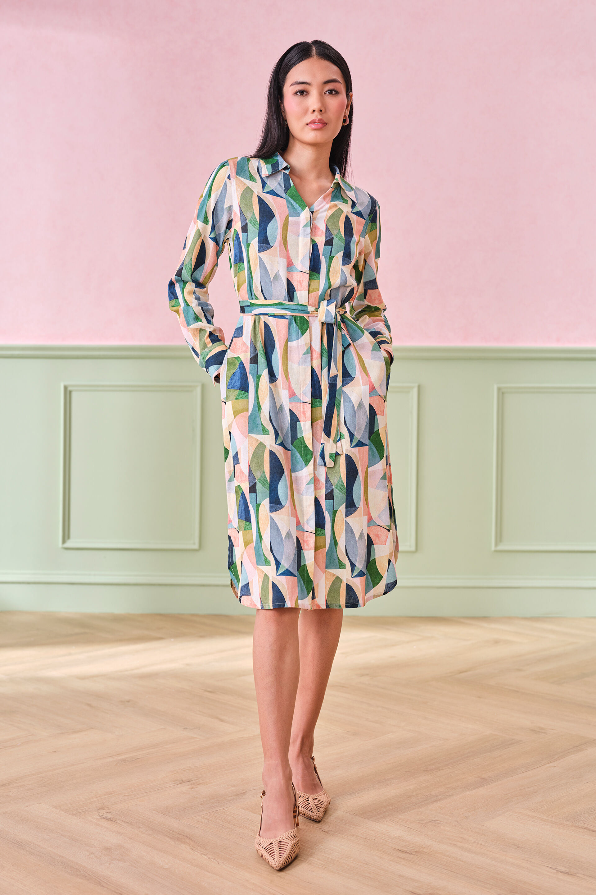 Prism Cast Viscose Blend Dress, Multi Color, image 1