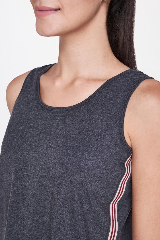 5 - Charcoal Round Neck A-Line Sleeveless Tank, image 5