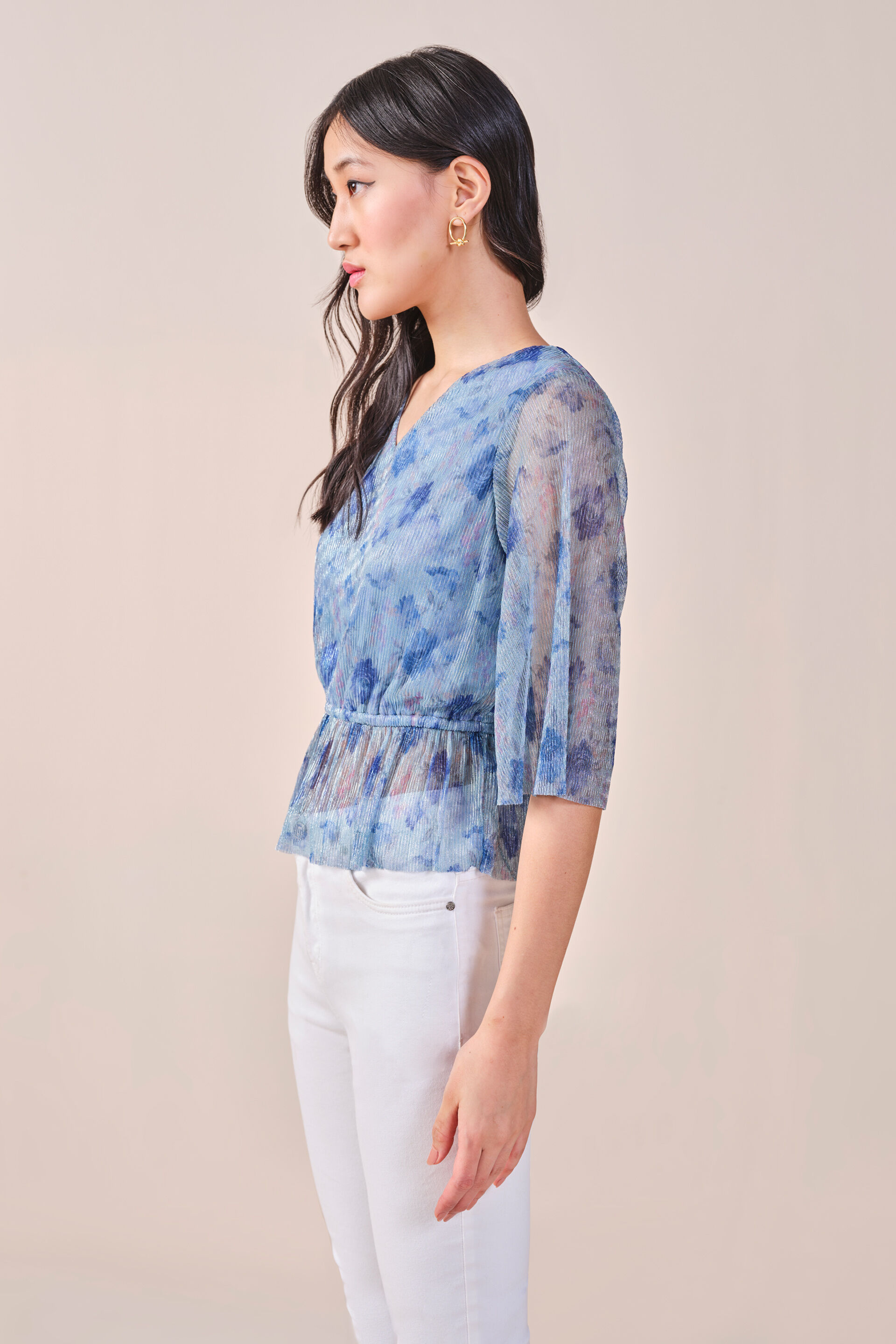 Julia Shimmer Top, Blue, image 6